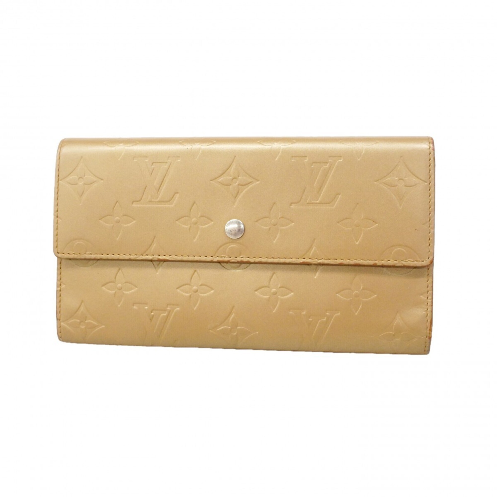 Louis Vuitton Tri-Fold Long Wallet Monogram Mat Portefeuille Tresor Internati...